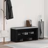 vidaXL Παγκάκι Παπουτσιών Μαύρο Δρυς 100x35x45 εκ. από Τεχνητό Ξύλο