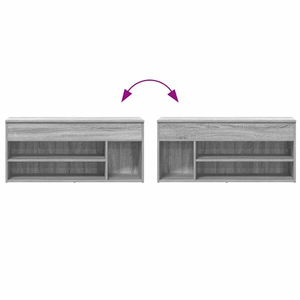Πάγκος παπουτσιών vidaXL Γκρι Sonoma 102x30,5x45cm Κατασκευασμένο ξύλο