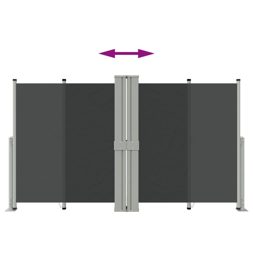vidaXL Διαχωριστικό Βεράντας Συρόμενο Μαύρο 140 x 1200 εκ.