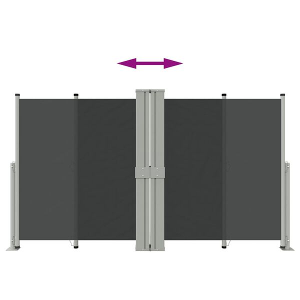 vidaXL Διαχωριστικό Βεράντας Συρόμενο Μαύρο 140 x 1200 εκ.