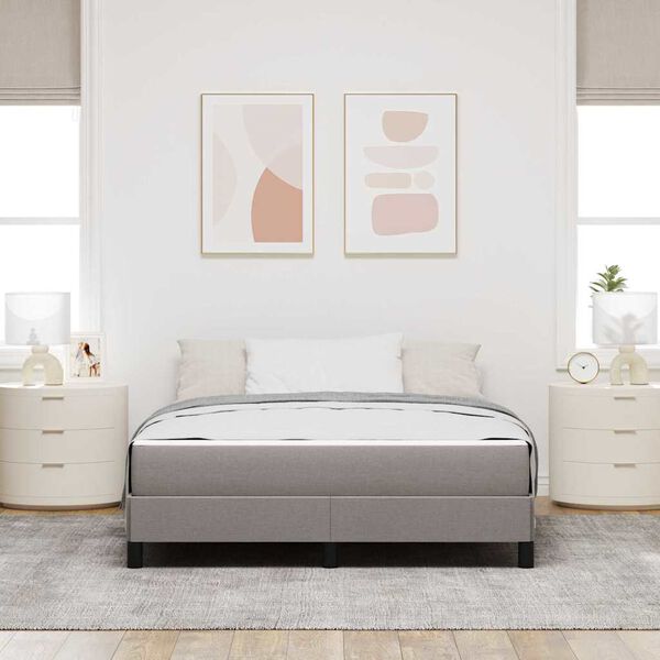 vidaXL Κρεβάτι με ελατήρια με στρώμα Taupe 140 x 200 cm ύφασμα