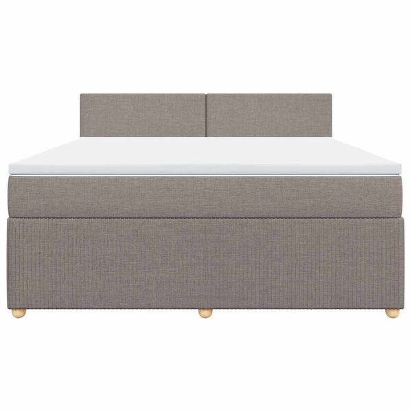 vidaXL &Kappa;&rho;&epsilon;&beta;ά&tau;&iota; Boxspring &mu;&epsilon; &Sigma;&tau;&rho;ώ&mu;&alpha; Taupe 180x200 &epsilon;&kappa;. &Upsilon;&phi;&alpha;&sigma;&mu;ά&tau;&iota;&nu;&omicron;
