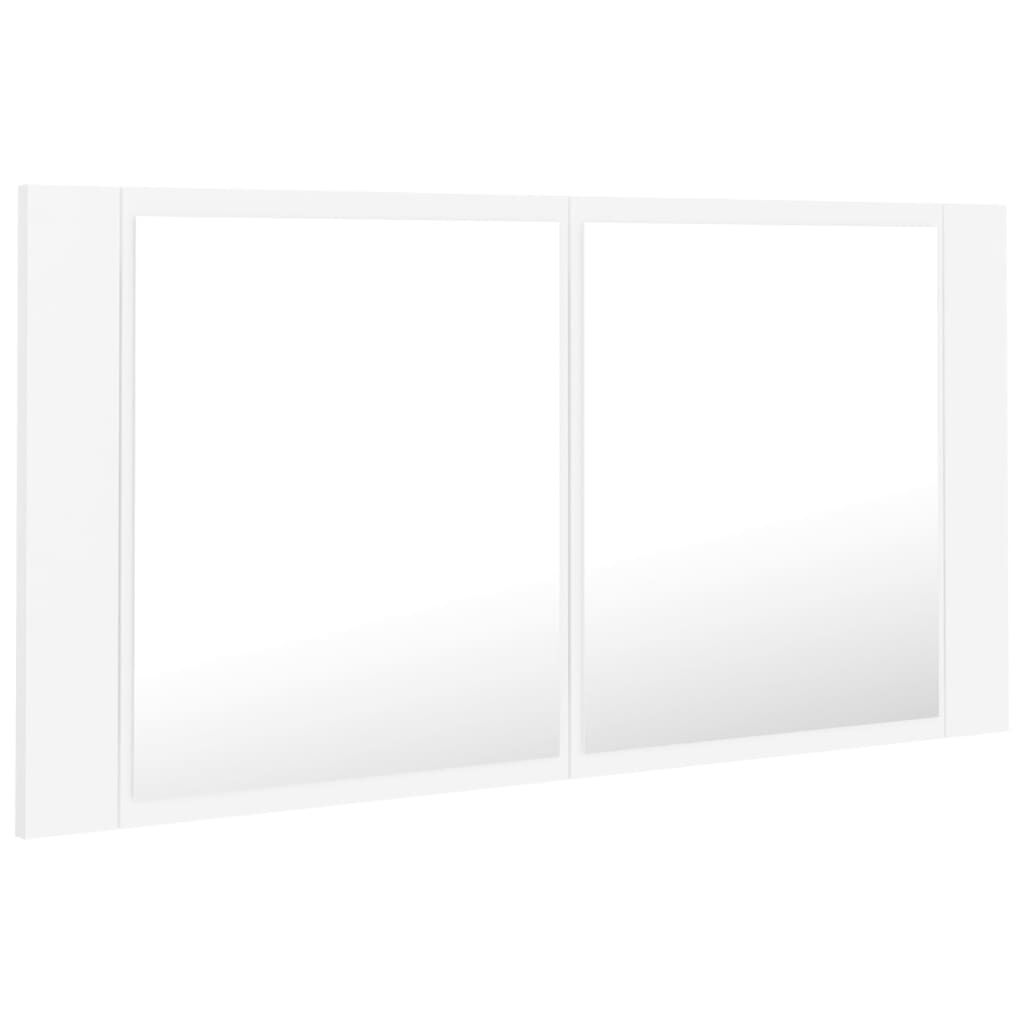 vidaXL Καθρέφτης Μπάνιου με Ντουλάπι LED Λευκός 90x12x45 εκ. Ακρυλικός