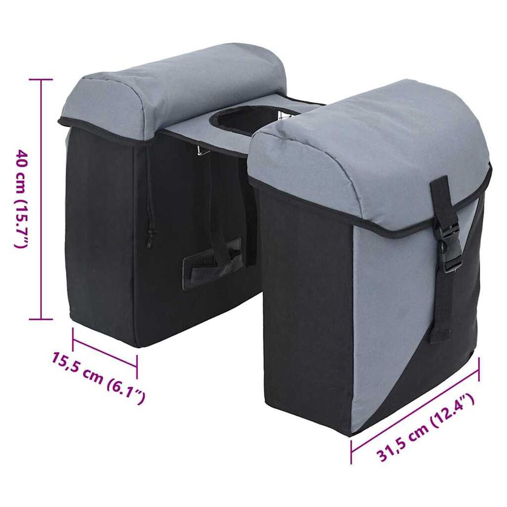 vidaXL Τσάντα Ποδηλάτου Μαύρο και Γκρι 15.5 x 31.5 x 40 εκ Πολυεστέρας