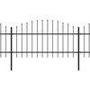vidaXL Κάγκελα Περίφραξης με Λόγχες Μαύρα (1-1,25) x 13,6 μ. Ατσάλινα