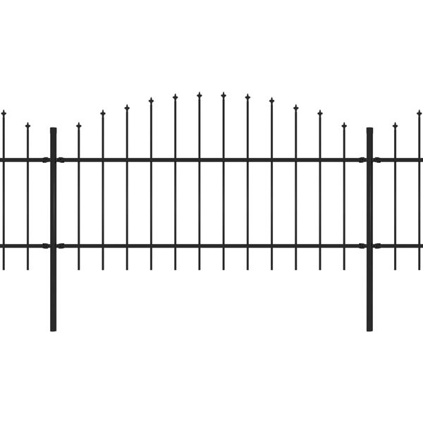 vidaXL Κάγκελα Περίφραξης με Λόγχες Μαύρα (1-1,25) x 13,6 μ. Ατσάλινα