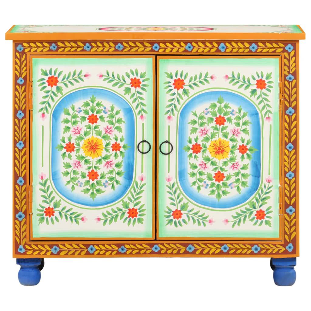 vidaXL Ντουλάπι με Χειροπ. Λεπτομέρειες 70x35x60 εκ. Μασίφ Ξύλο Μάνγκο