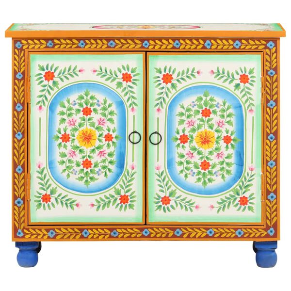 vidaXL Ντουλάπι με Χειροπ. Λεπτομέρειες 70x35x60 εκ. Μασίφ Ξύλο Μάνγκο