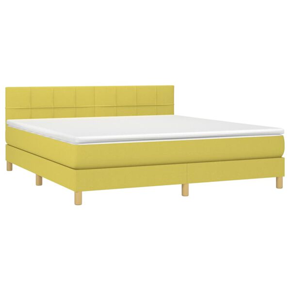 vidaXL &Kappa;&rho;&epsilon;&beta;ά&tau;&iota; Boxspring &mu;&epsilon; &Sigma;&tau;&rho;ώ&mu;&alpha; & LED &Pi;&rho;ά&sigma;&iota;&nu;&omicron; 180x200 &epsilon;&kappa; &Upsilon;&phi;&alpha;&sigma;&mu;ά&tau;&iota;&nu;&omicron;