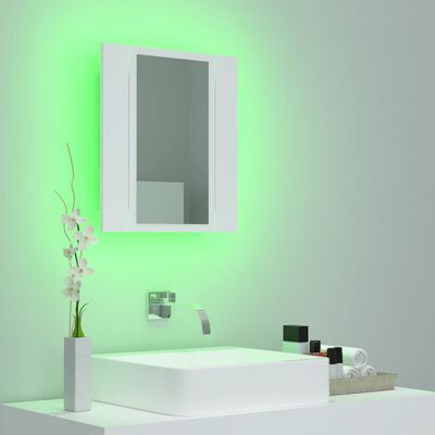 vidaXL Καθρέφτης Μπάνιου με Ντουλάπι LED Λευκός 40x12x45 εκ. Ακρυλικός