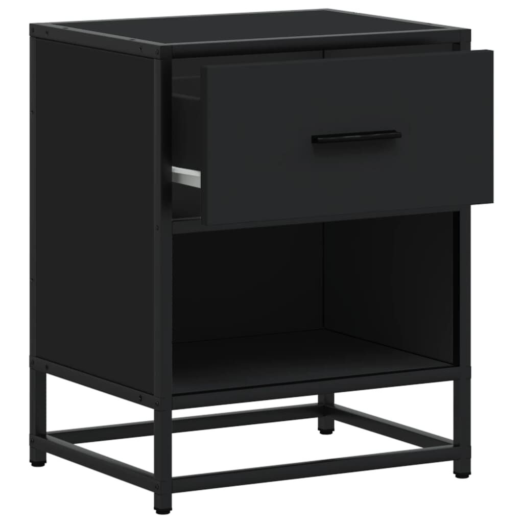 vidaXL Κομοδίνο Μαύρο 40x31x50 εκ. από Επεξεργασμένο Ξύλο