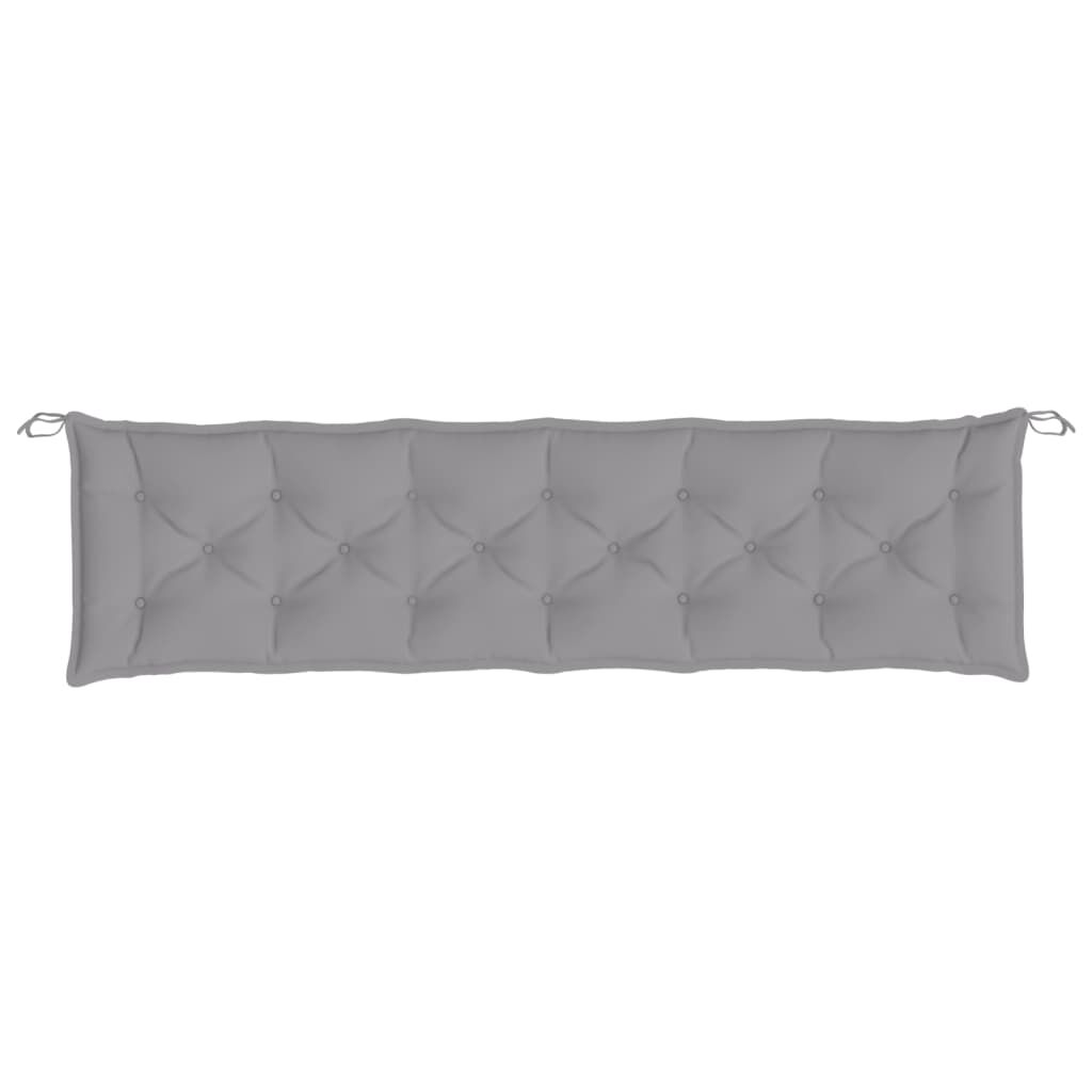 vidaXL Μαξιλάρια Πάγκου Κήπου 2 τεμ. Γκρι 200x50x7cm Ύφασμα Oxford