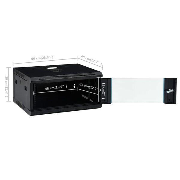 vidaXL Καμπίνα Δικτύου Επιτοίχια 4U 19'' IP20 600 x 450 x 285 χιλ.