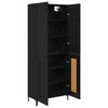vidaXL Highboard &Mu;&alpha;ύ&rho;&eta; &Omicron;&xi;&upsilon;ά 69,5 x 34 x 180 &epsilon;&kappa;. &Epsilon;&pi;&epsilon;&xi;&epsilon;&rho;&gamma;&alpha;&sigma;&mu;έ&nu;&omicron; &xi;ύ&lambda;&omicron;