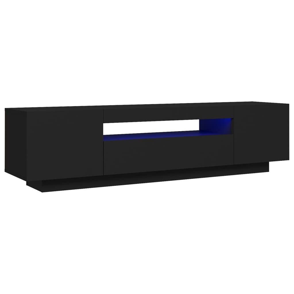vidaXL Έπιπλο Τηλεόρασης με LED Μαύρο 160x35x40 εκ.