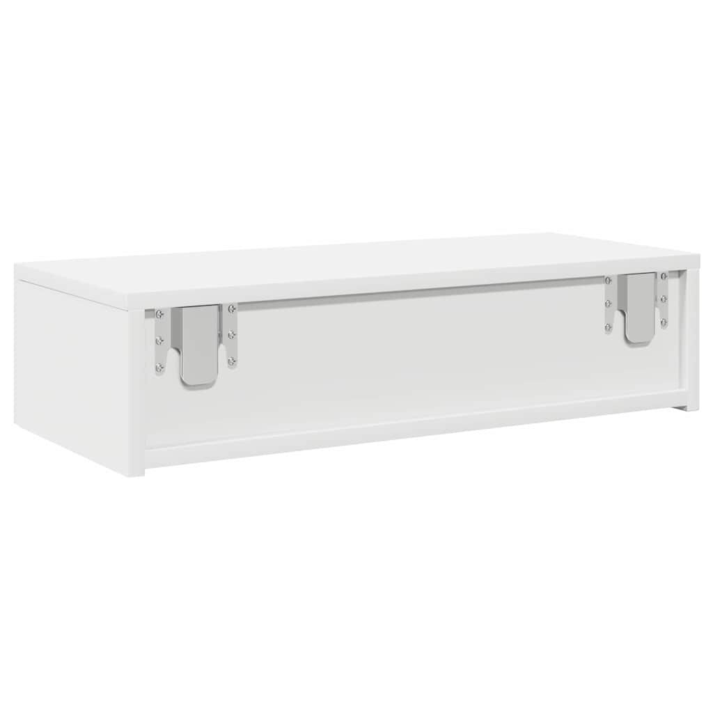 vidaXL Ράφι τοίχου με συρτάρια Λευκό 60x26,5x15 cm Κατασκευασμένο ξύλο
