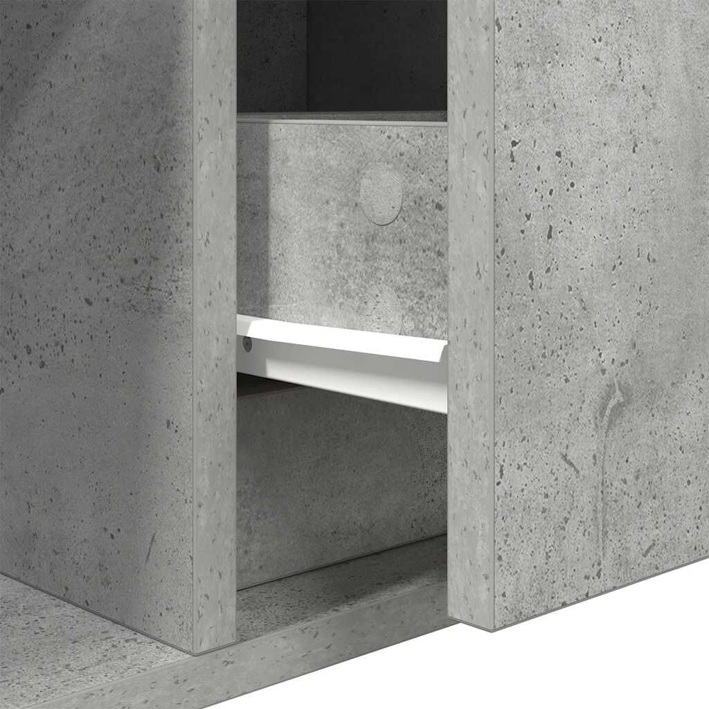 vidaXL Έπιπλο Τηλεόρασης Γκρι Σκυροδέματος 80x31x25,5εκ. Επεξεργ. Ξύλο
