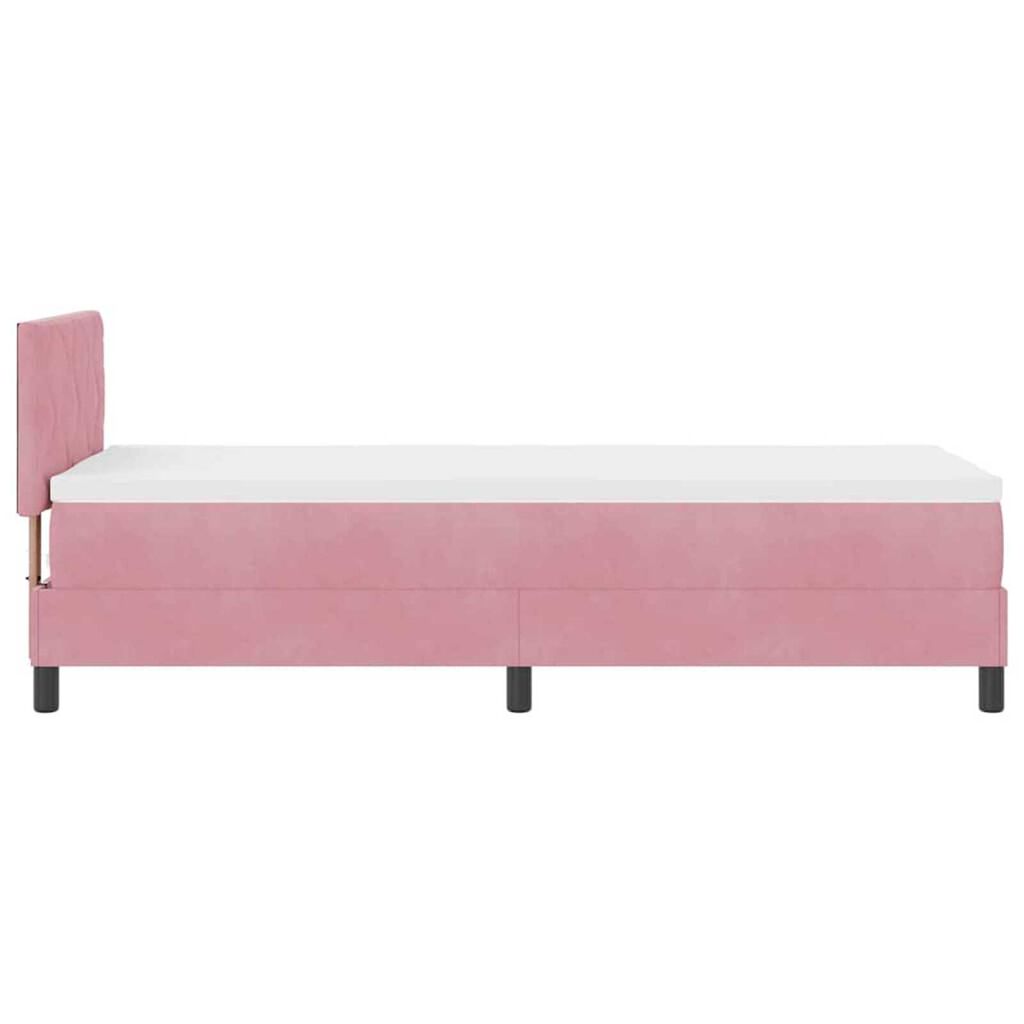 vidaXL Κρεβάτι με ελατήρια με στρώμα Ροζ 80 x 200 cm Βελούδο