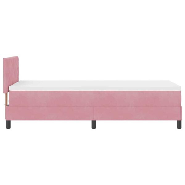 vidaXL Κρεβάτι με ελατήρια με στρώμα Ροζ 80 x 200 cm Βελούδο