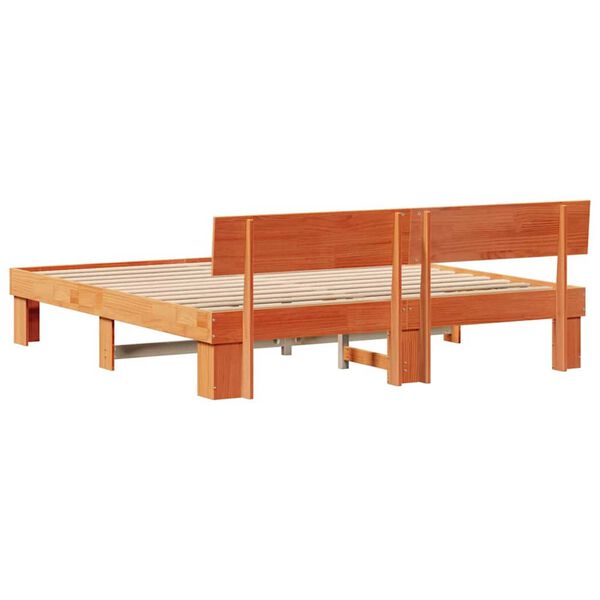vidaXL Σκελετός Κρεβατιού Καφέ κεριού 180 x 200 cm Μασίφ ξύλο πεύκου