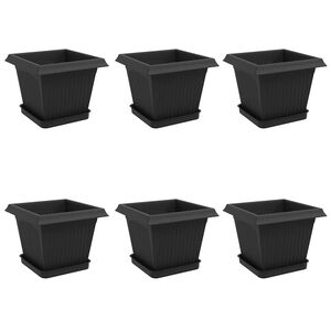 vidaXL &Gamma;&lambda;ά&sigma;&tau;&rho;&epsilon;&sigmaf; &phi;&upsilon;&tau;ώ&nu; 6 pcs &Mu;&alpha;ύ&rho;&omicron; 20 x 20 x 16 &epsilon;&kappa; &Pi;&lambda;&alpha;&sigma;&tau;&iota;&kappa;ό