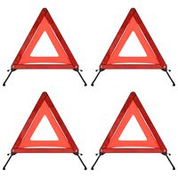 vidaXL Τρίγωνα Ασφαλείας 4 τεμ. Κόκκινα 56,5 x 36,5 x 44,5 εκ.
