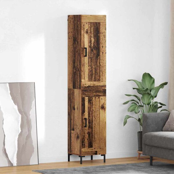 vidaXL Highboard &Pi;&alpha;&lambda;&iota;ό &Xi;ύ&lambda;&omicron; 34,5 x 34 x 180 &epsilon;&kappa;. &Epsilon;&pi;&epsilon;&xi;&epsilon;&rho;&gamma;&alpha;&sigma;&mu;έ&nu;&omicron; &xi;ύ&lambda;&omicron;