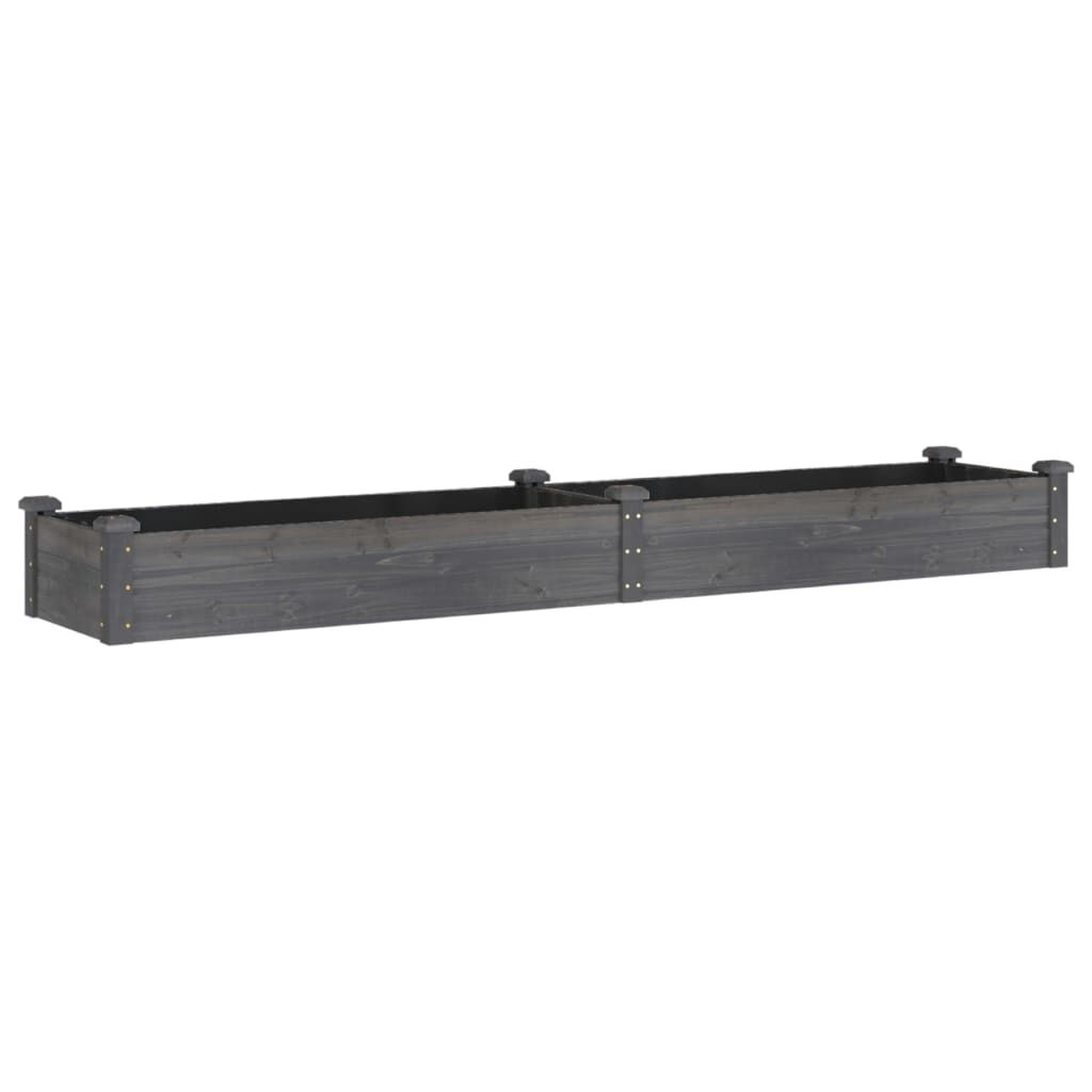 vidaXL Ζαρντινιέρα Υπερυψ. με Επένδυση Γκρι 240x45x25 εκ. Μασίφ Ελάτη