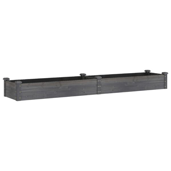 vidaXL Ζαρντινιέρα Υπερυψ. με Επένδυση Γκρι 240x45x25 εκ. Μασίφ Ελάτη