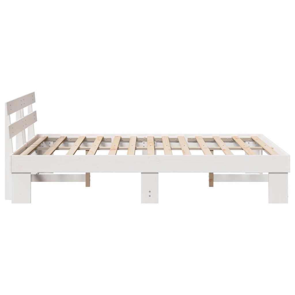 vidaXL Σκελετός Κρεβατιού Λευκό 150 x 200 cm Μασίφ ξύλο πεύκου