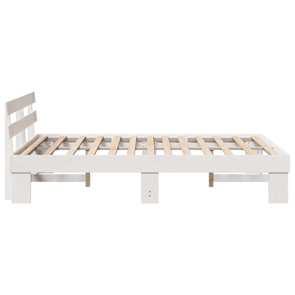 vidaXL Σκελετός Κρεβατιού Λευκό 150 x 200 cm Μασίφ ξύλο πεύκου