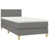 vidaXL &Kappa;&rho;&epsilon;&beta;ά&tau;&iota; Boxspring &mu;&epsilon; &Sigma;&tau;&rho;ώ&mu;&alpha; & LED &Sigma;&kappa;.&Gamma;&kappa;&rho;&iota; 90x190 &epsilon;&kappa;. &Upsilon;&phi;&alpha;&sigma;&mu;ά&tau;&iota;&nu;&omicron;
