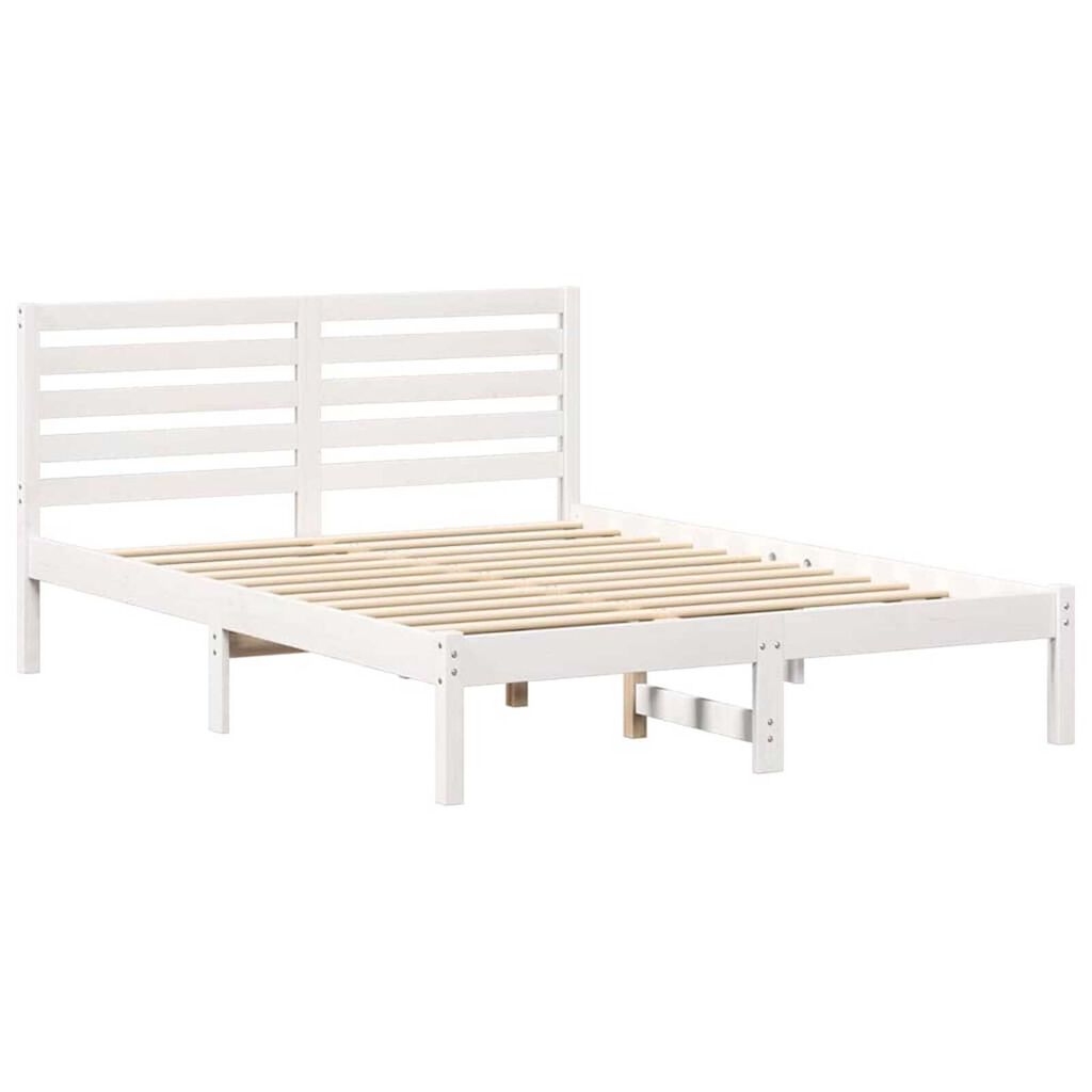 vidaXL Σκελετός Κρεβατιού Λευκό 120 x 190 cm Μασίφ ξύλο πεύκου