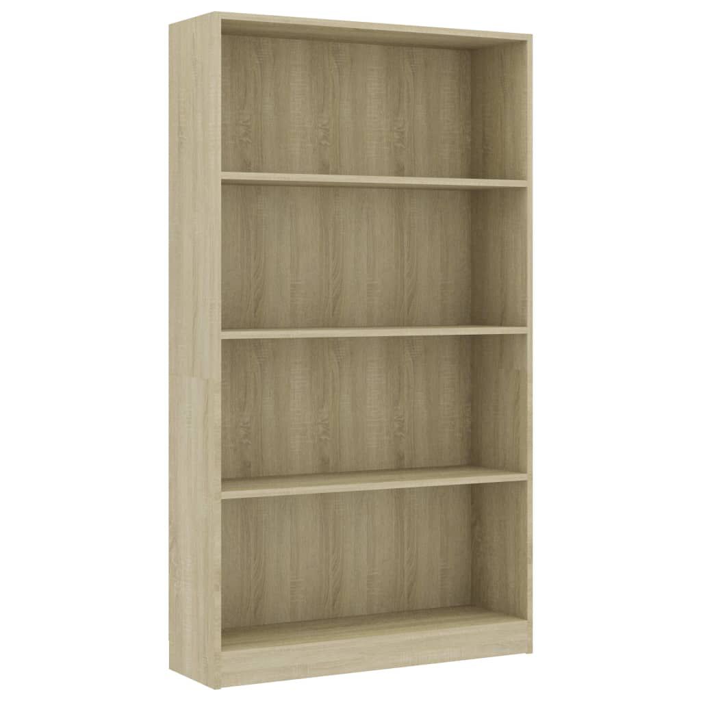 vidaXL Βιβλιοθήκη με 4 Ράφια Sonoma Δρυς 80x24x142 εκ. Επεξ. Ξύλο