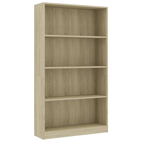 vidaXL Βιβλιοθήκη με 4 Ράφια Sonoma Δρυς 80x24x142 εκ. Επεξ. Ξύλο