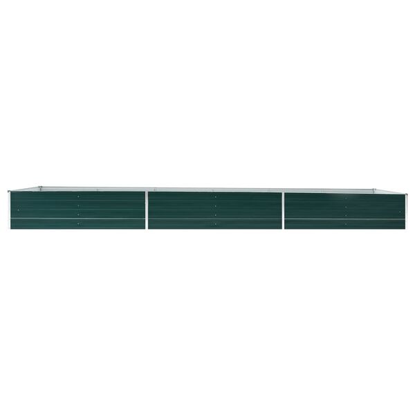 vidaXL Ζαρντινιέρα Υπερυψωμένη Πράσινη 480x80x45 εκ. Γαλβαν. Χάλυβας