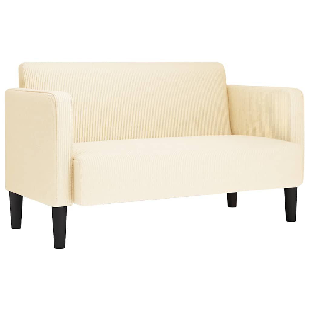 vidaXL Καναπές Loveseat Κρεμ 109 εκ. ύφασμα Corduroy