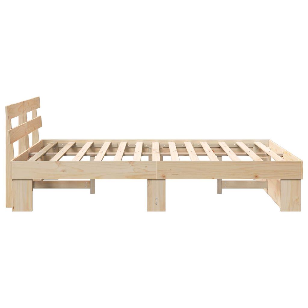 vidaXL Σκελετός Κρεβατιού Καφέ 140 x 200 cm Συμπαγές ξύλο πεύκου