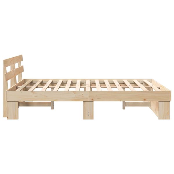 vidaXL Σκελετός Κρεβατιού Καφέ 140 x 200 cm Συμπαγές ξύλο πεύκου