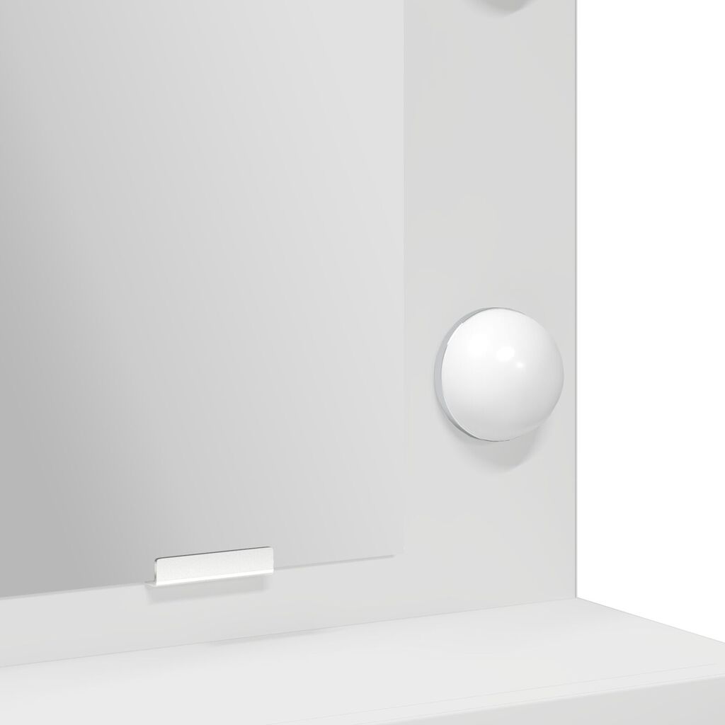 vidaXL Γραφείο Μακιγιάζ με LED Φώτα Λευκό 50x41x135 εκ