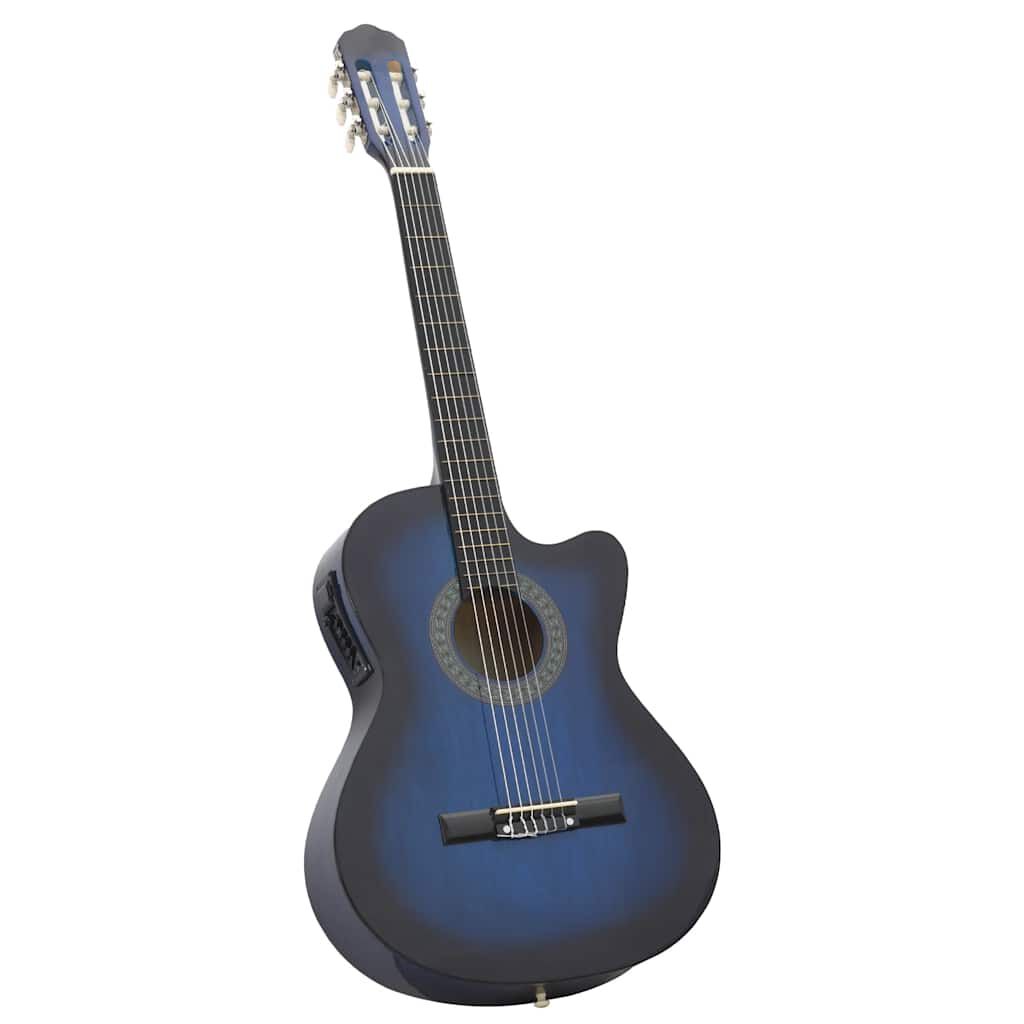 vidaXL Κιθάρα Western Classical Cutaway Μπλε με Ισοσταθμιτή 6 Χορδές