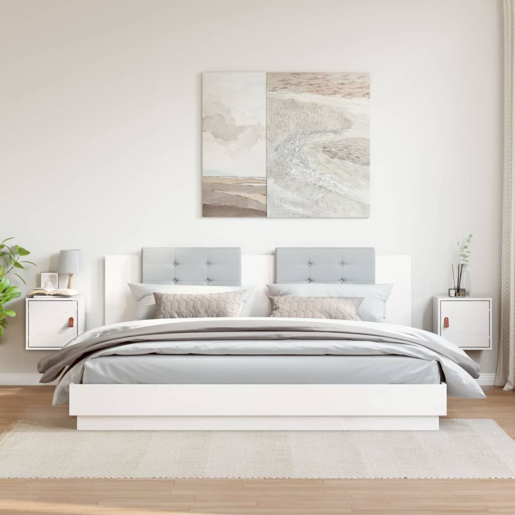 vidaXL Ντουλάπια Τοίχου 2 τεμ. Λευκά 80x30x30 εκ. Μασίφ Ξύλο Πεύκου