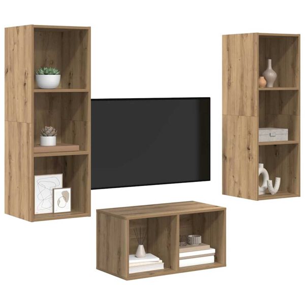 vidaXL &Sigma;&epsilon;&tau; &epsilon;&pi;ί&pi;&lambda;&omicron;&upsilon; &tau;&eta;&lambda;&epsilon;ό&rho;&alpha;&sigma;&eta;&sigmaf; &Epsilon;&pi;&iota;&tau;&omicron;ί&chi;&iota;&omicron; Artisan Oak 37 x 37 x 107 &epsilon;&kappa;