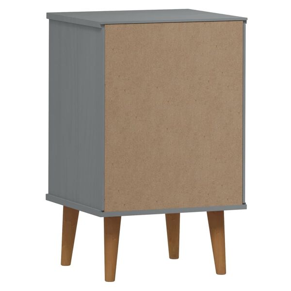 vidaXL Κομοδίνο MOLDE Γκρι 40x35x65 εκ. από Μασίφ Ξύλο Πεύκου
