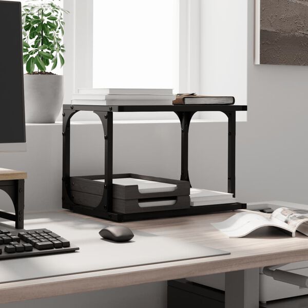 vidaXL Βάση Εκτυπωτή 2 Επιπέδων Μαύρη 41x28x33,5 εκ Επεξεργασμένο Ξύλο