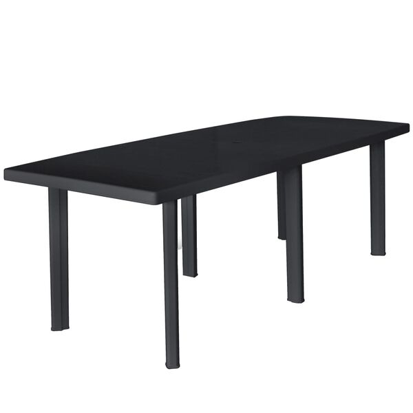 vidaXL Τραπέζι Κήπου Ανθρακί 216 x 90 x 72 εκ. Πλαστικό
