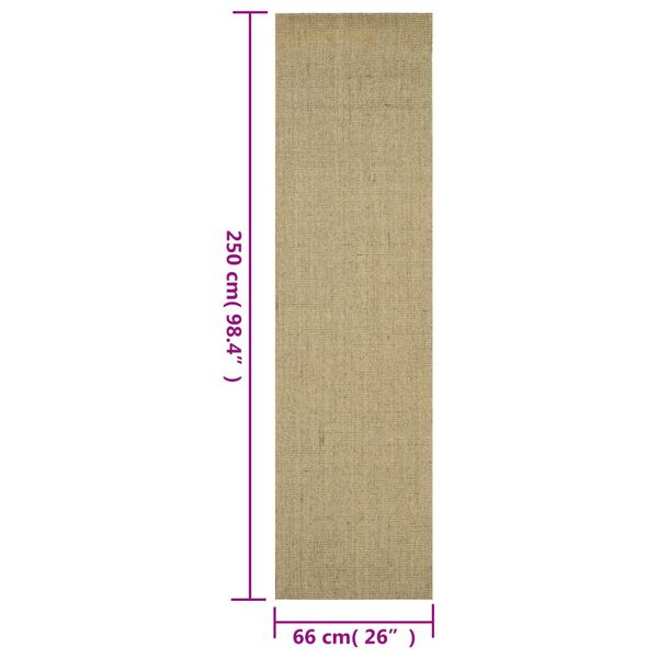 vidaXL Χαλί Πράσινο 66 x 250 εκ. από Φυσικό Σιζάλ