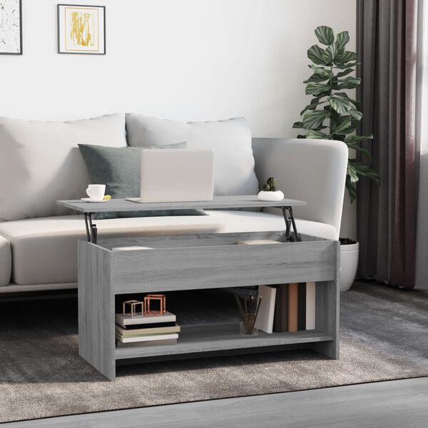 vidaXL Τραπεζάκι Σαλονιού Γκρι Sonoma102x50x52,5 εκ.Επεξεργασμένο Ξύλο