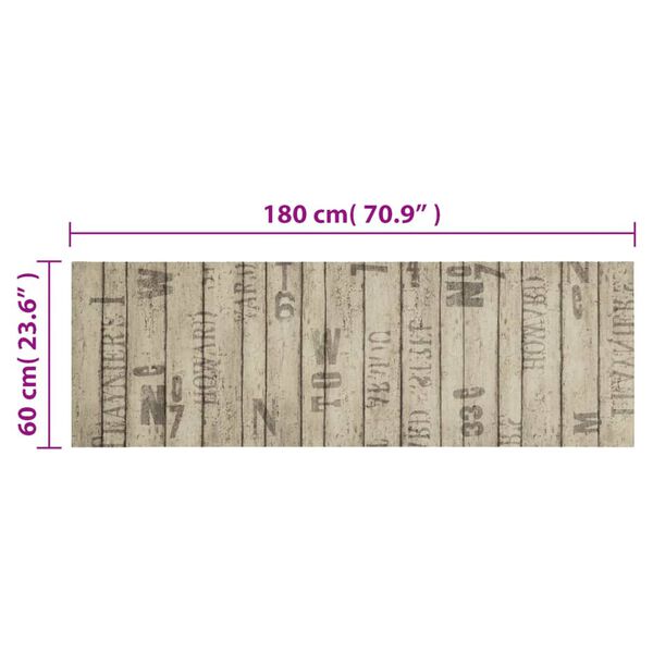 vidaXL Χαλί Κουζίνας Πλενόμενο Σχέδιο Φράχτης 60 x 180 εκ. Βελούδινο