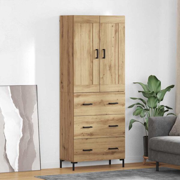vidaXL Highboard &mu;&epsilon; &sigma;&upsilon;&rho;&tau;ά&rho;&iota; 2 pcs Artisan Oak &Epsilon;&pi;&epsilon;&xi;&epsilon;&rho;&gamma;&alpha;&sigma;&mu;έ&nu;&omicron; &xi;ύ&lambda;&omicron;